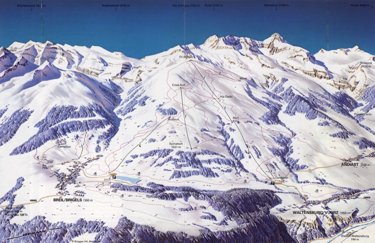 Breil/Brigels - Waltensburg - Andiast  /  Winter