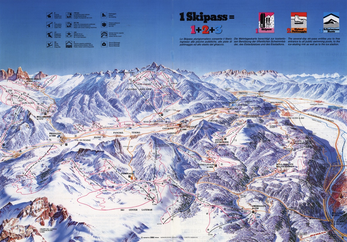 Fiemme, Val di,  Obereggen  Winter