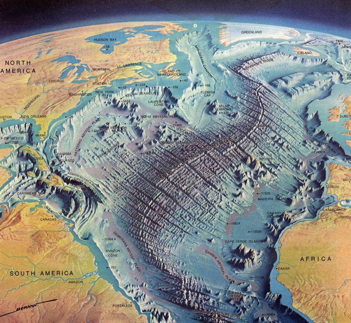 Ocean Floor: North and Central Atlantic