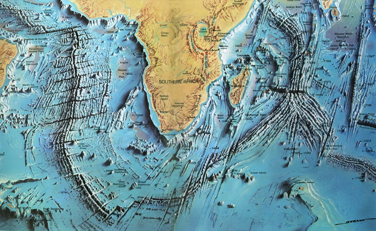 Ocean Floor around South Africa