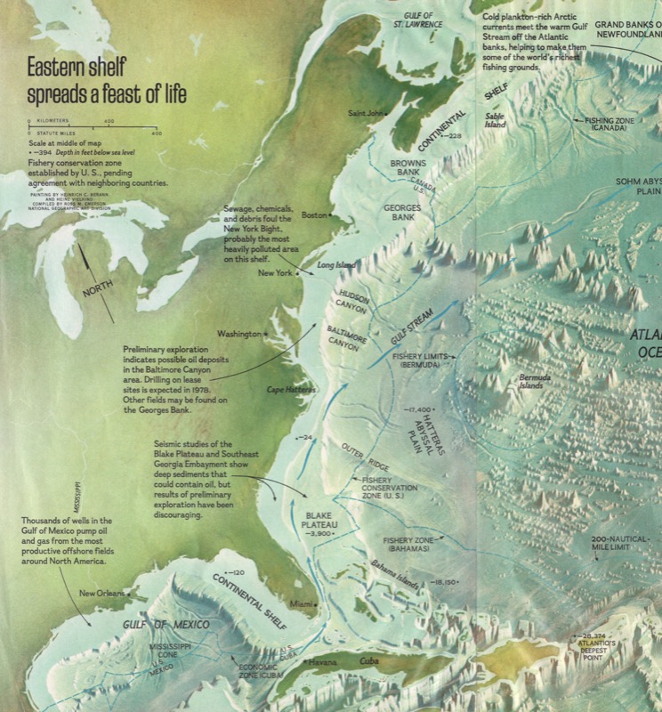 Ocean Floor, North America, Eastern Shelf