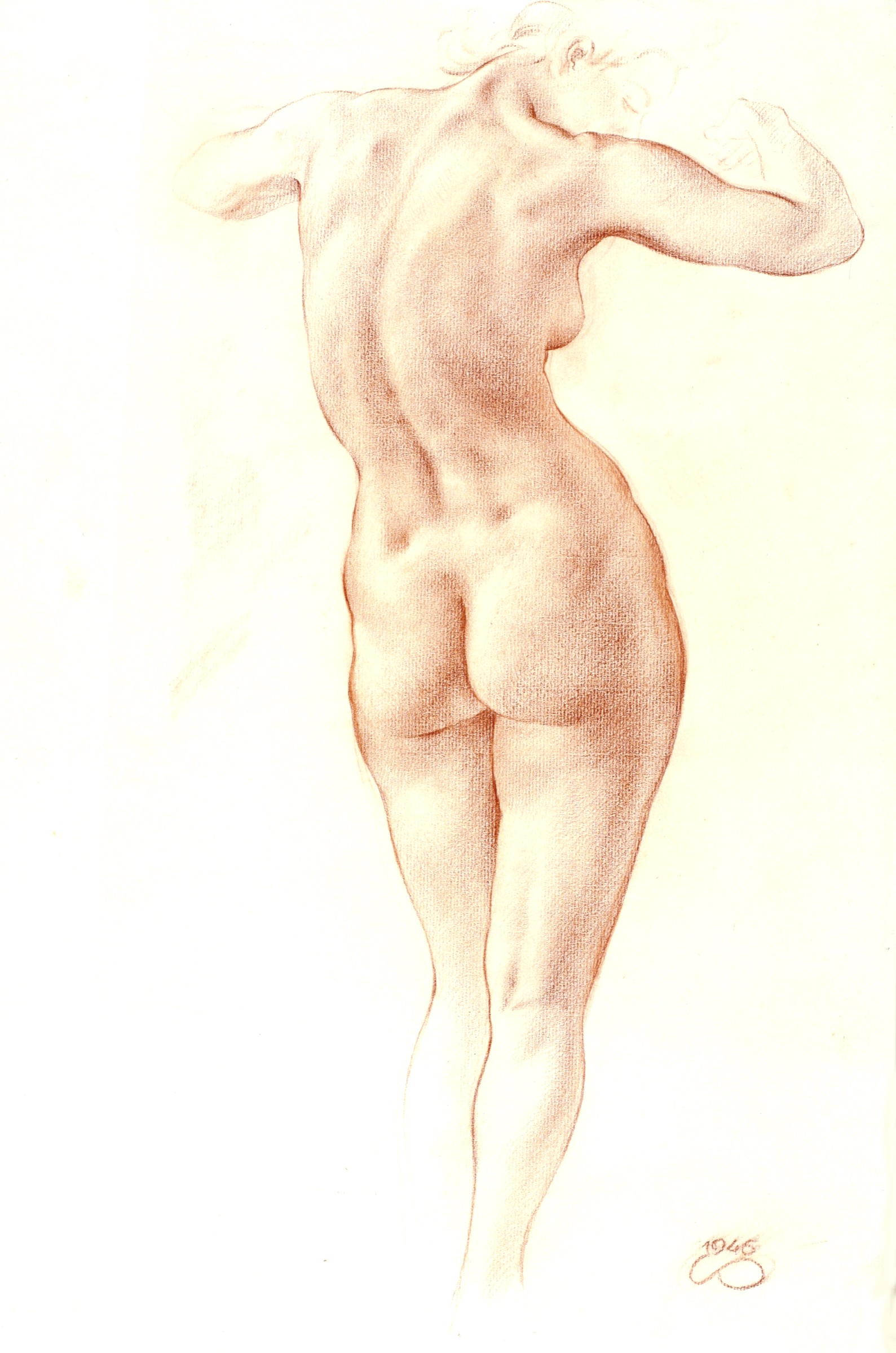 Lilly, stehend Rückenakt