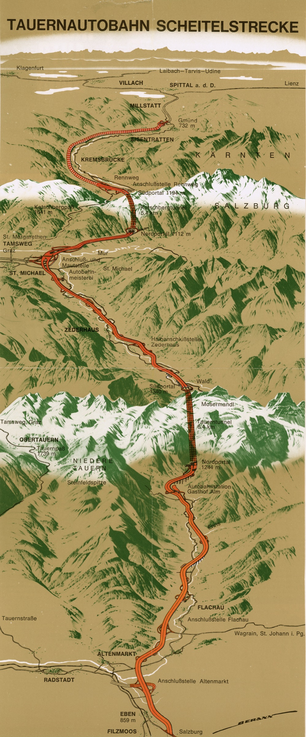Tauern-Autobahn, Scheitelstrecke