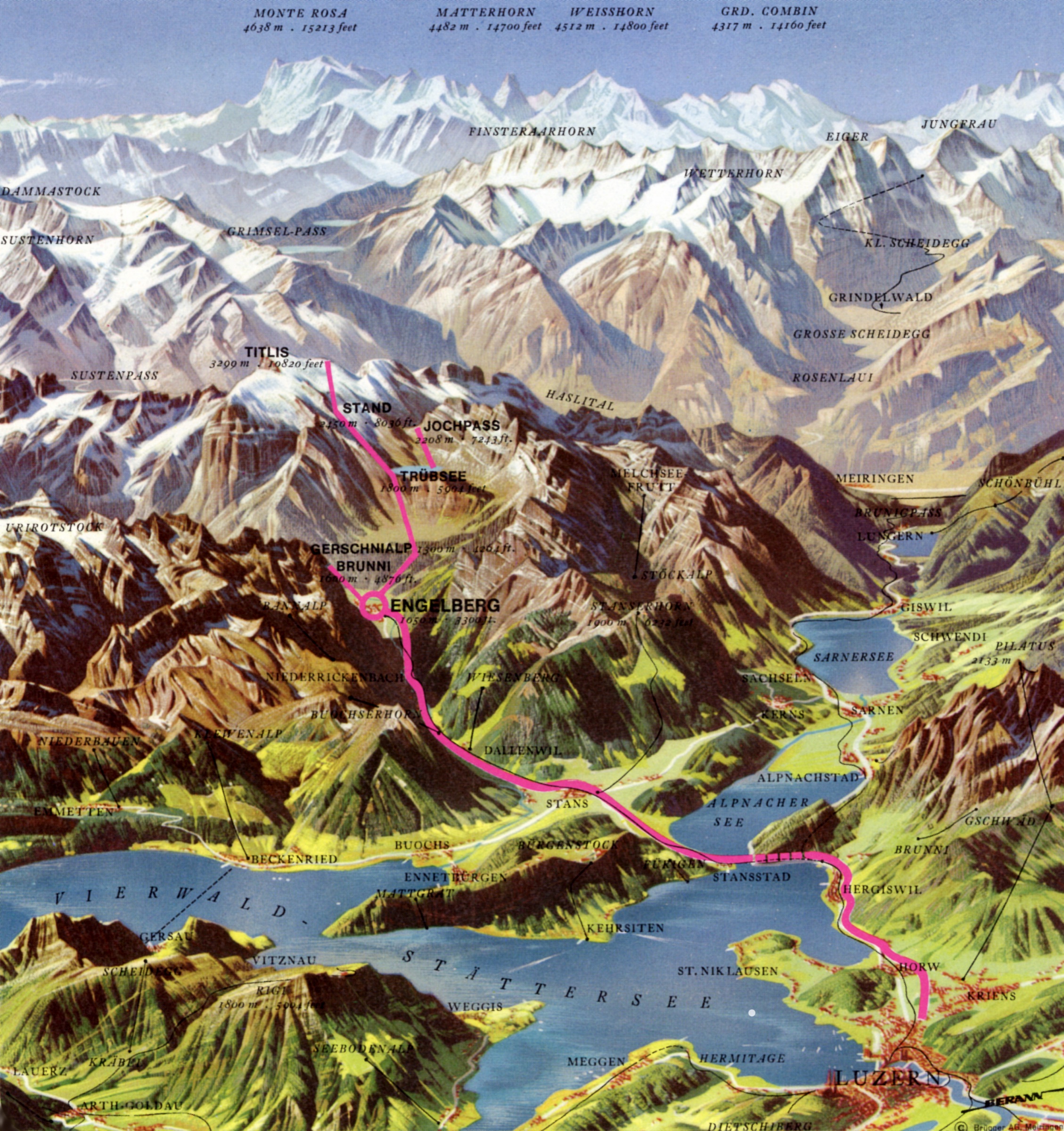 Lake Lucerne, Urner Alp., Detail from PN CH .18