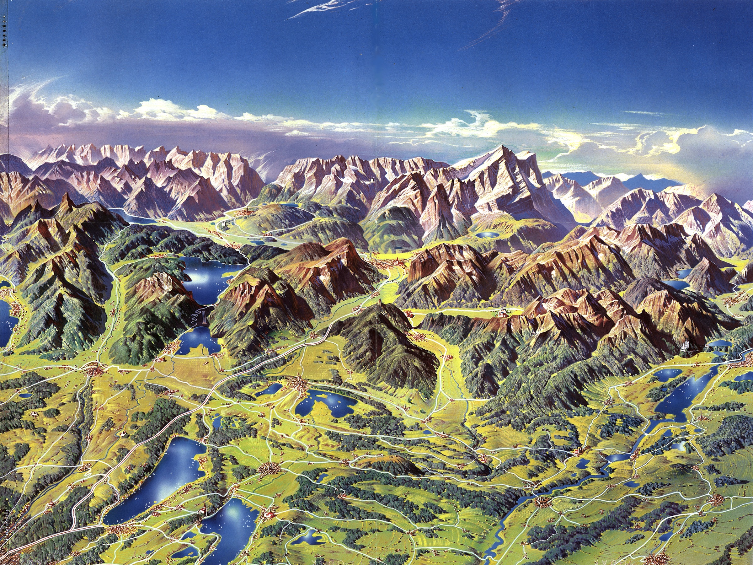 Alpine Foothills toward Karwendel and Wetterstein