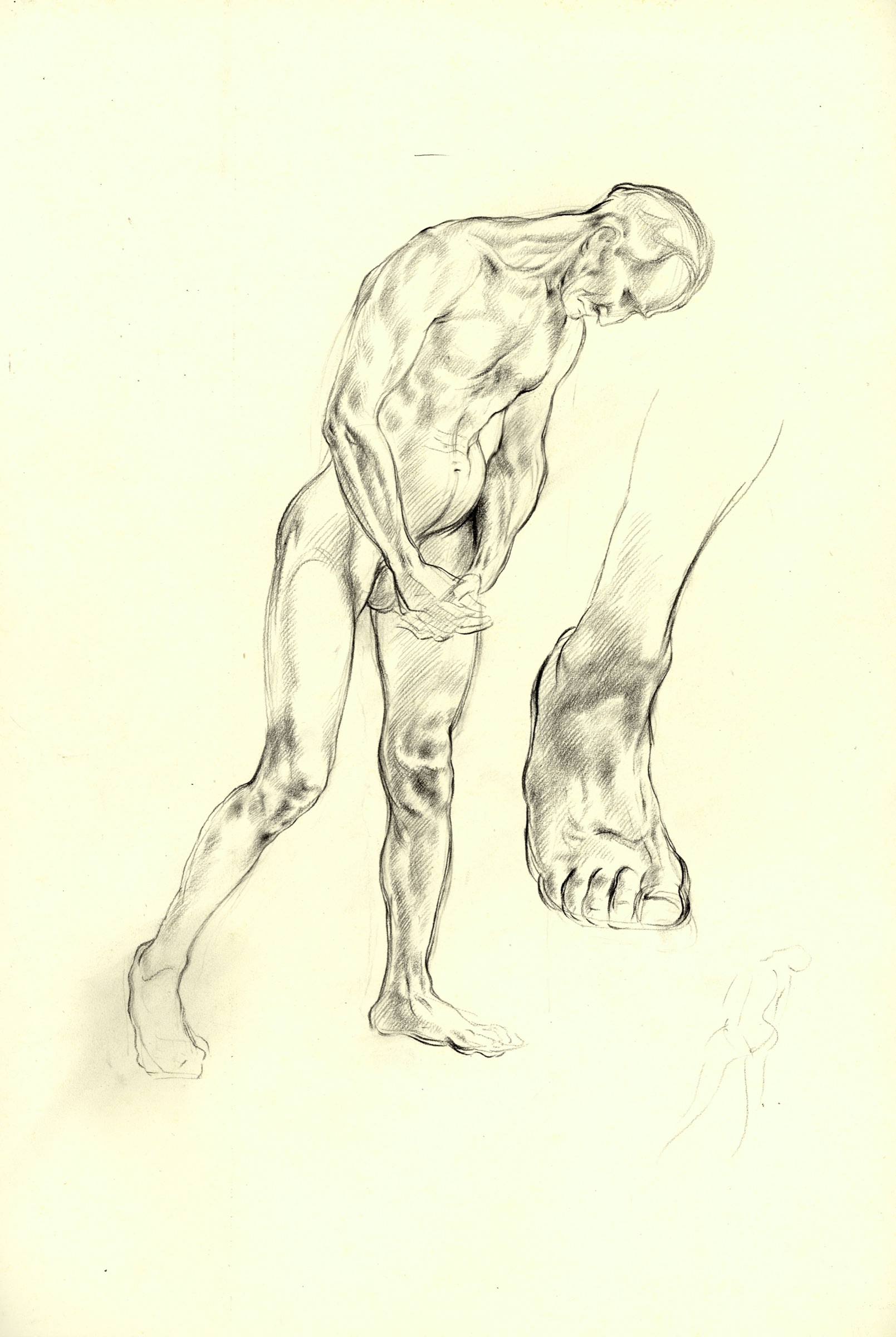 Funeral Procession, Sketch of a Male Figure