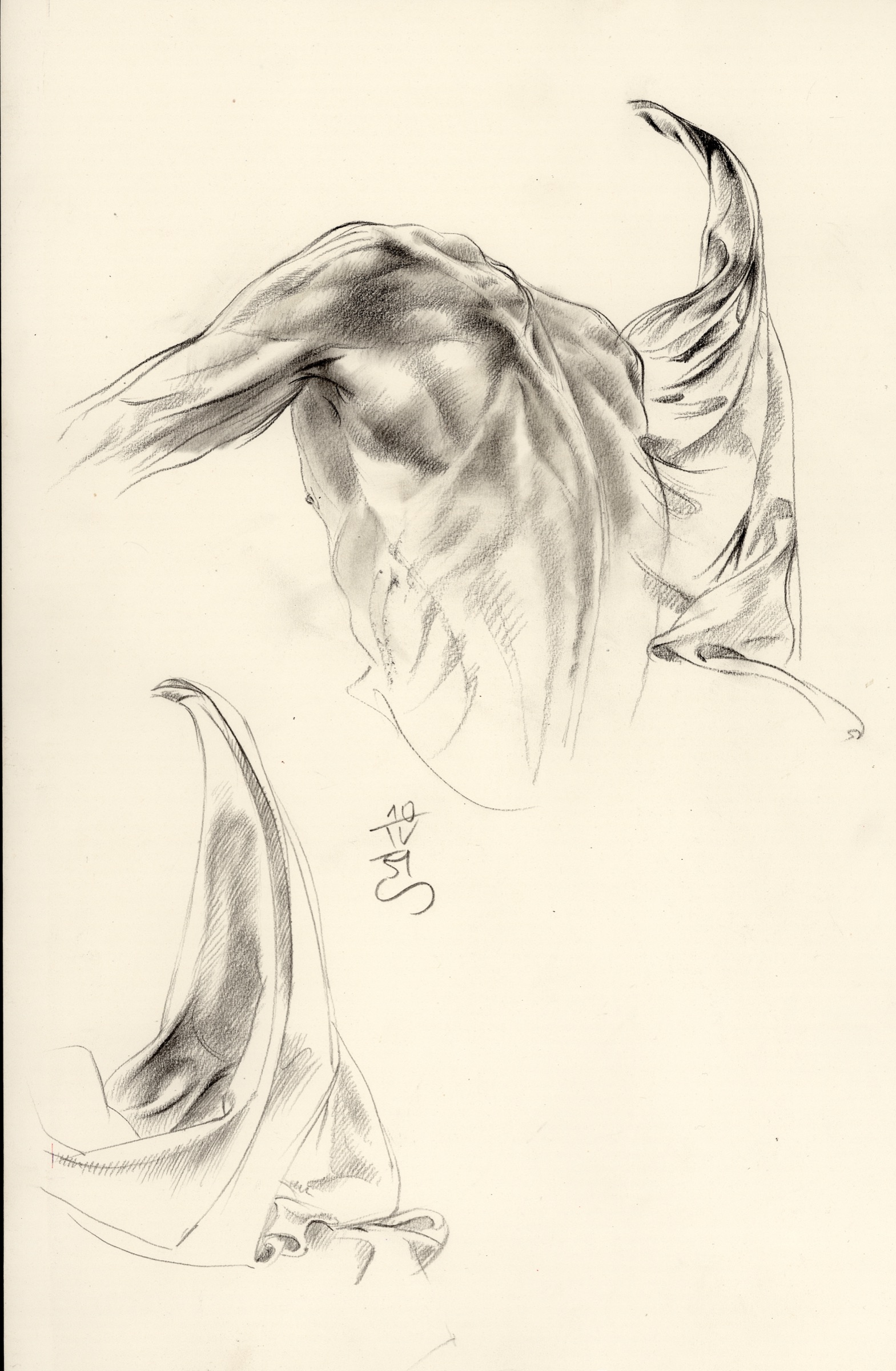 Back Nude with Draped Cloth
