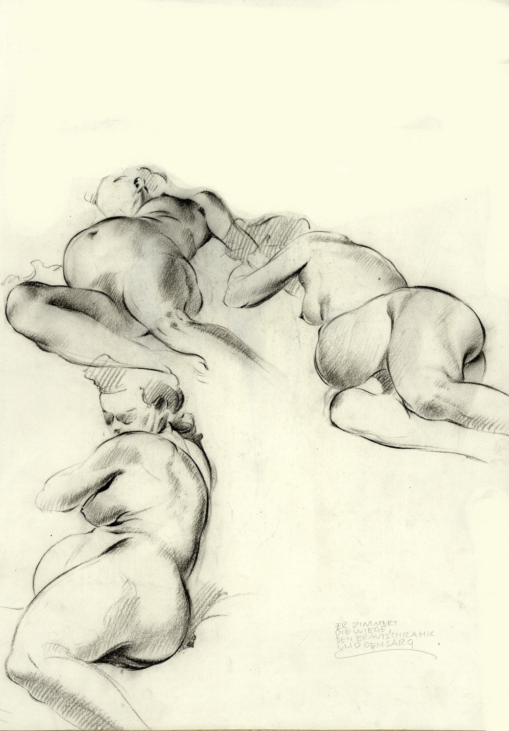 Lilly, hochschwanger, 3 Skizzen