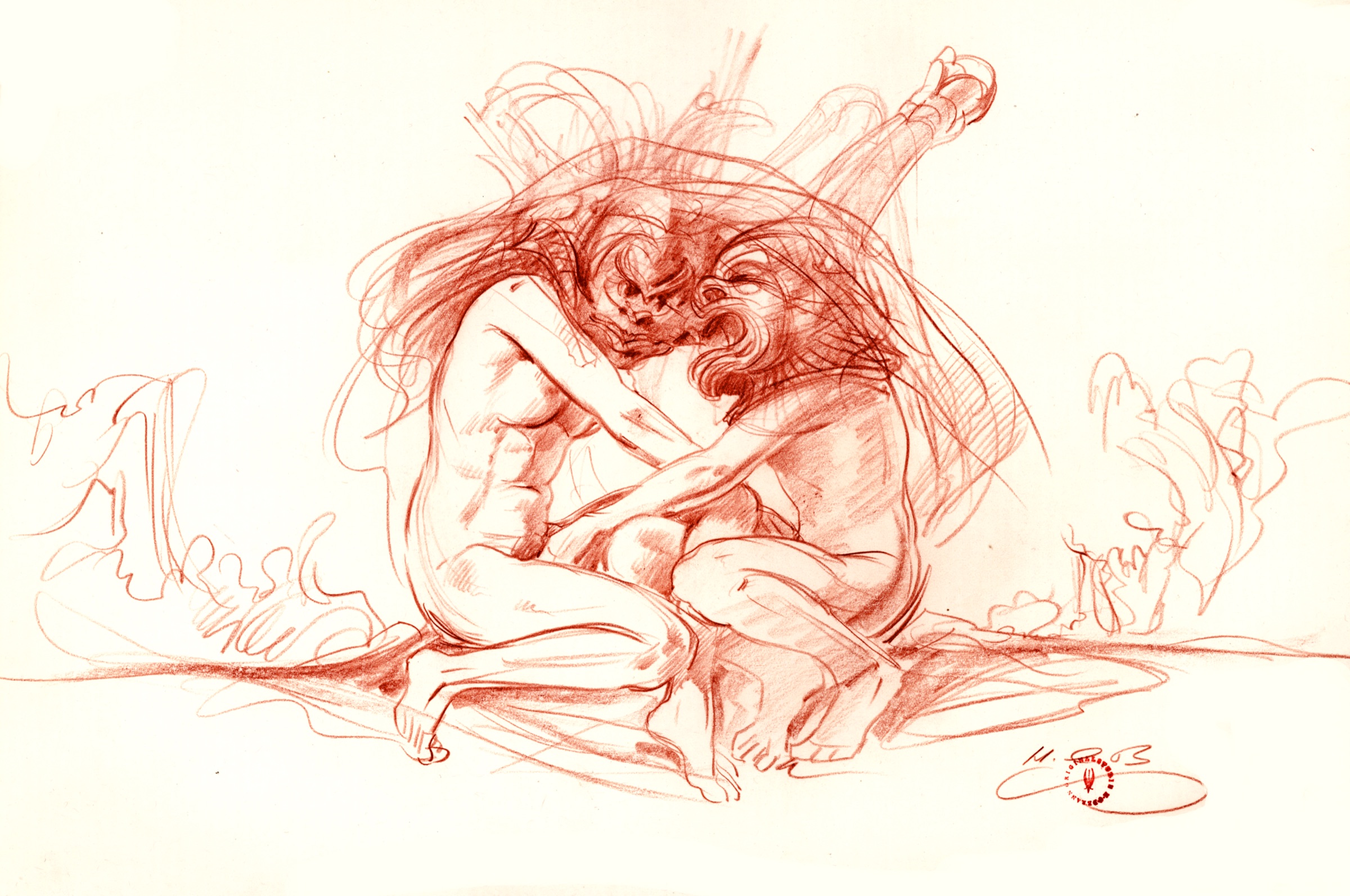 Human Couple with Animal Heads