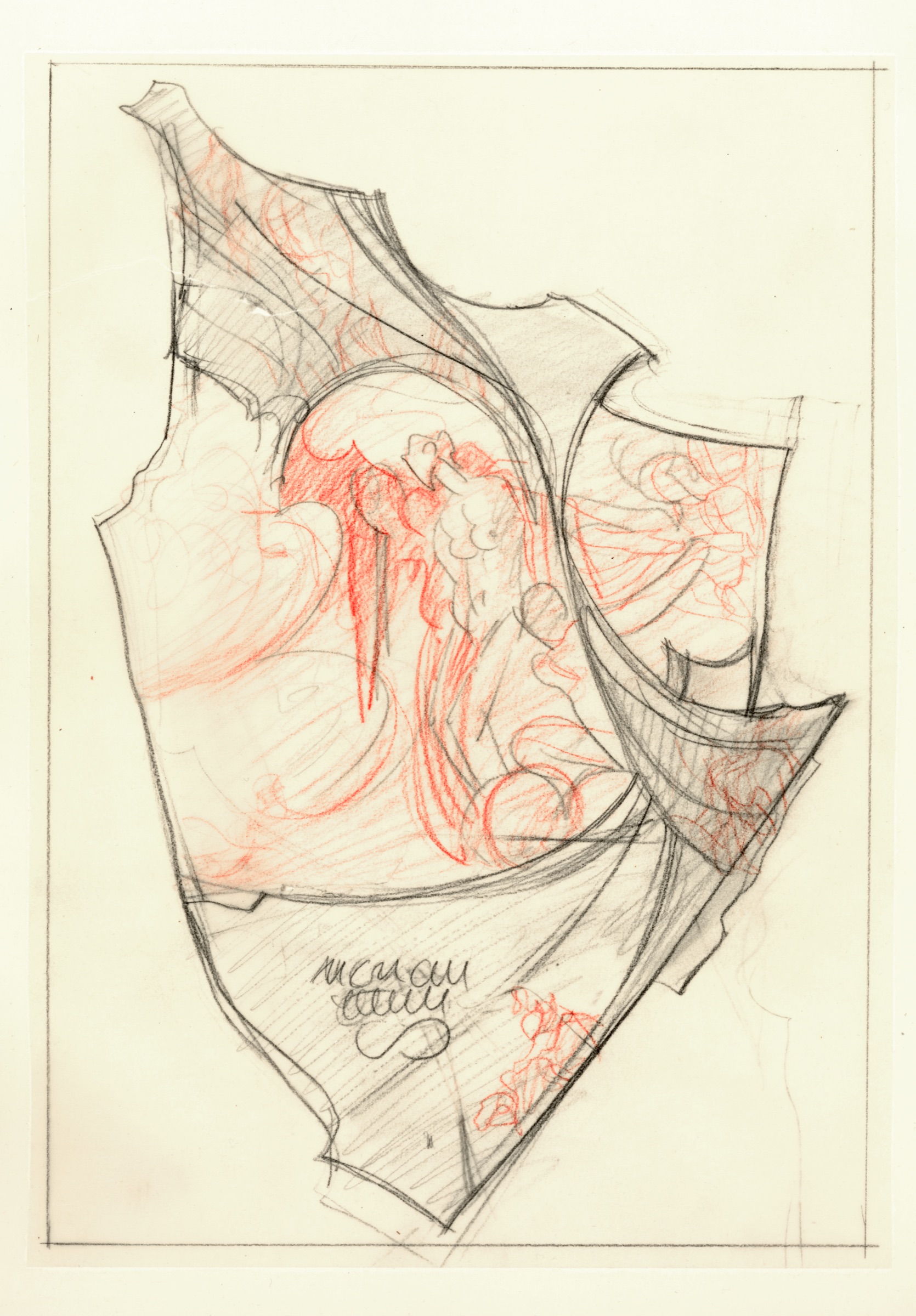 Sketch for a Clay Plaque, Motif like SKK 85-88