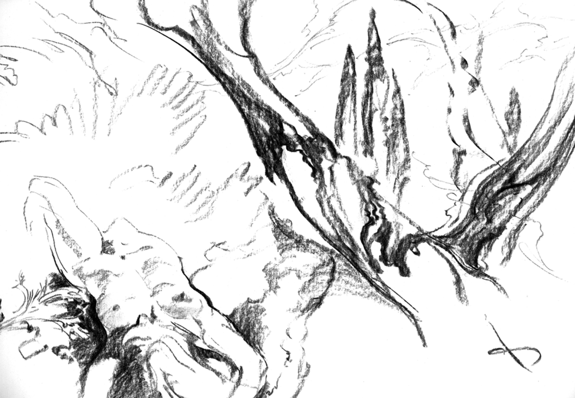Reclining Figure under Trees