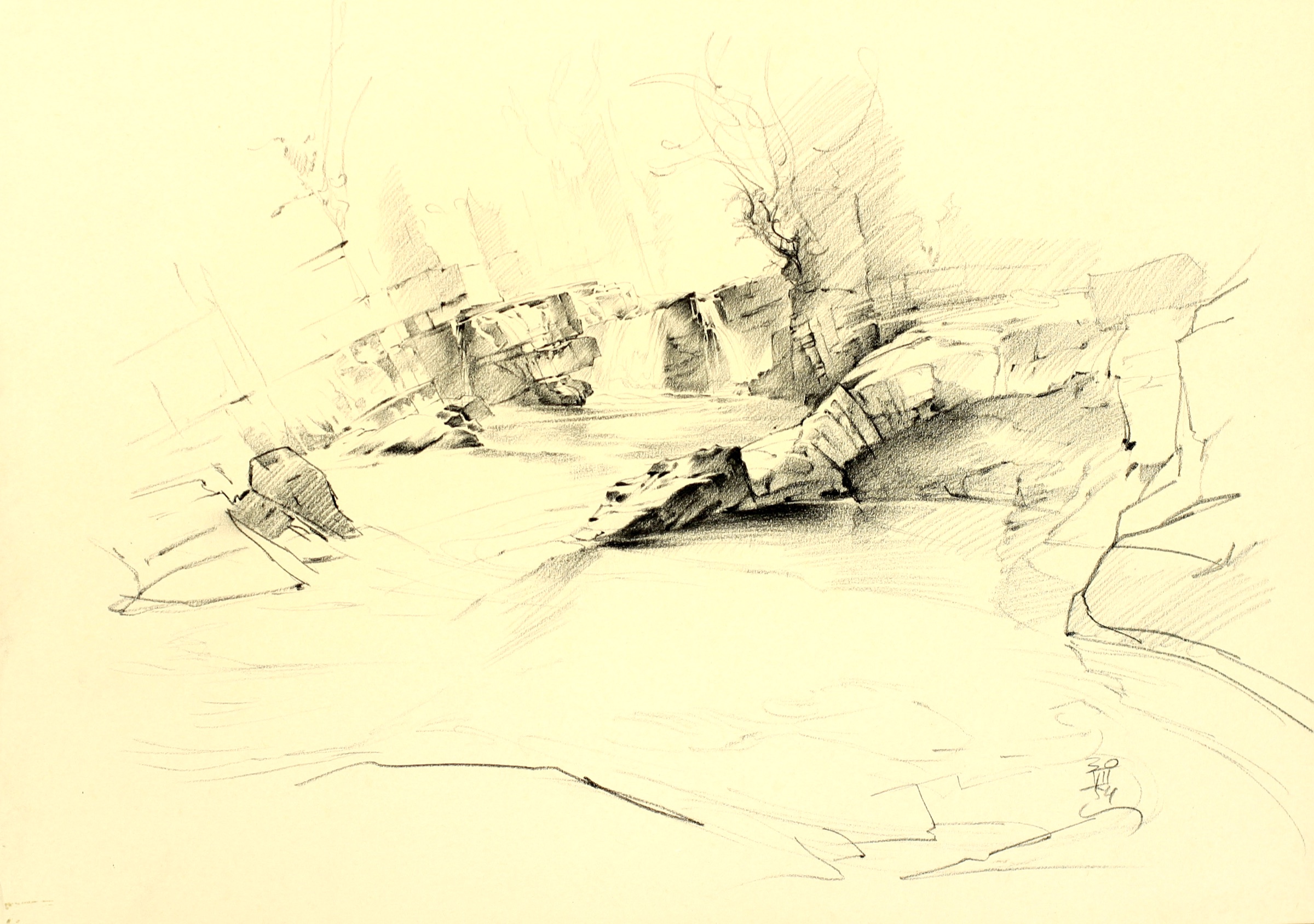 Water Study, Stream between Rocky Banks