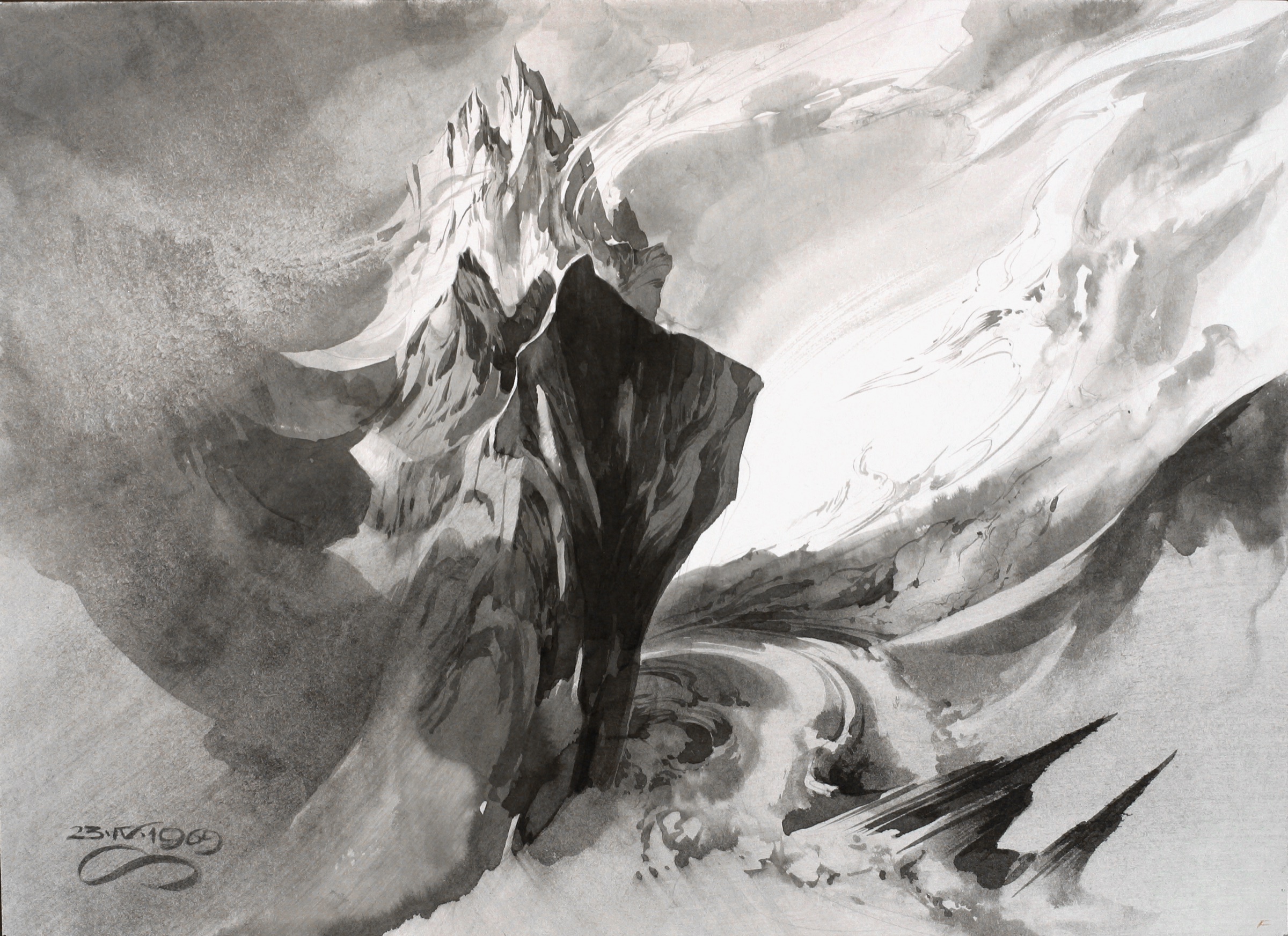 Mountain above a Glacier