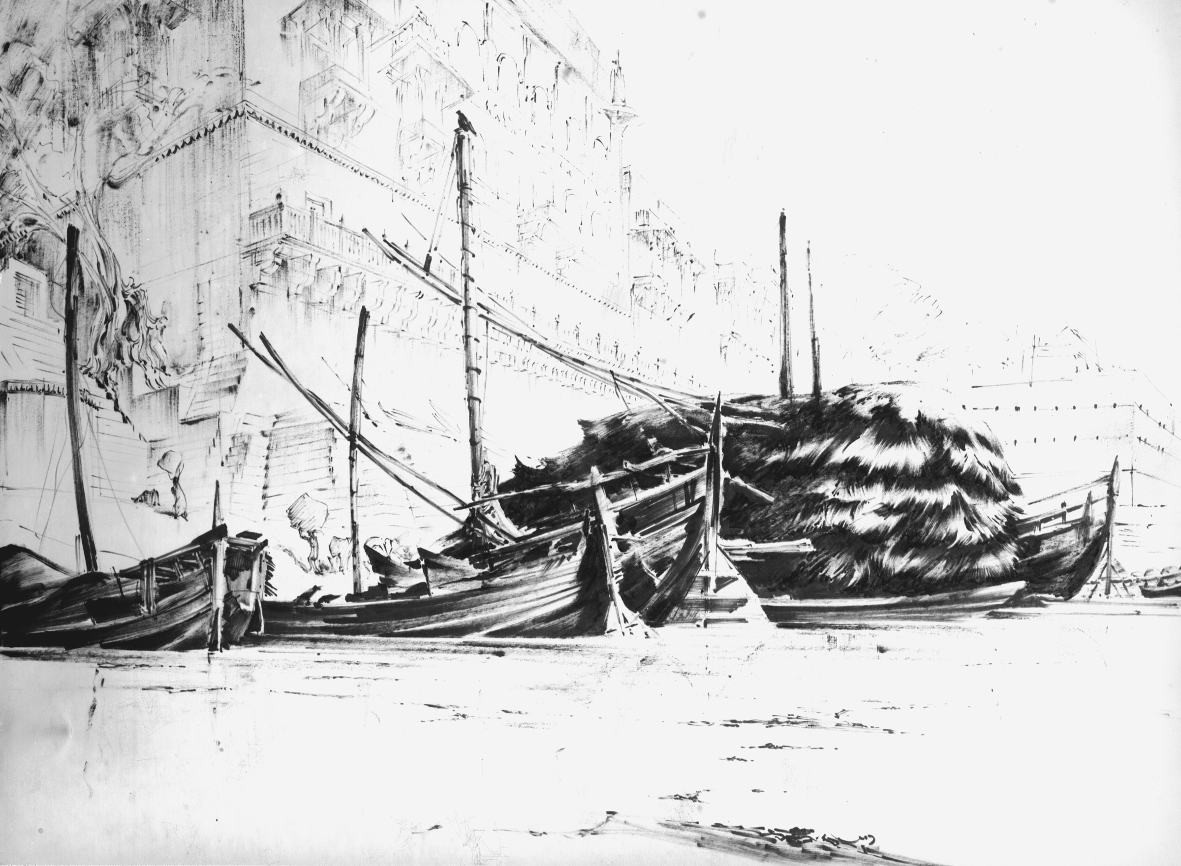 Benares, Boote am Ganges