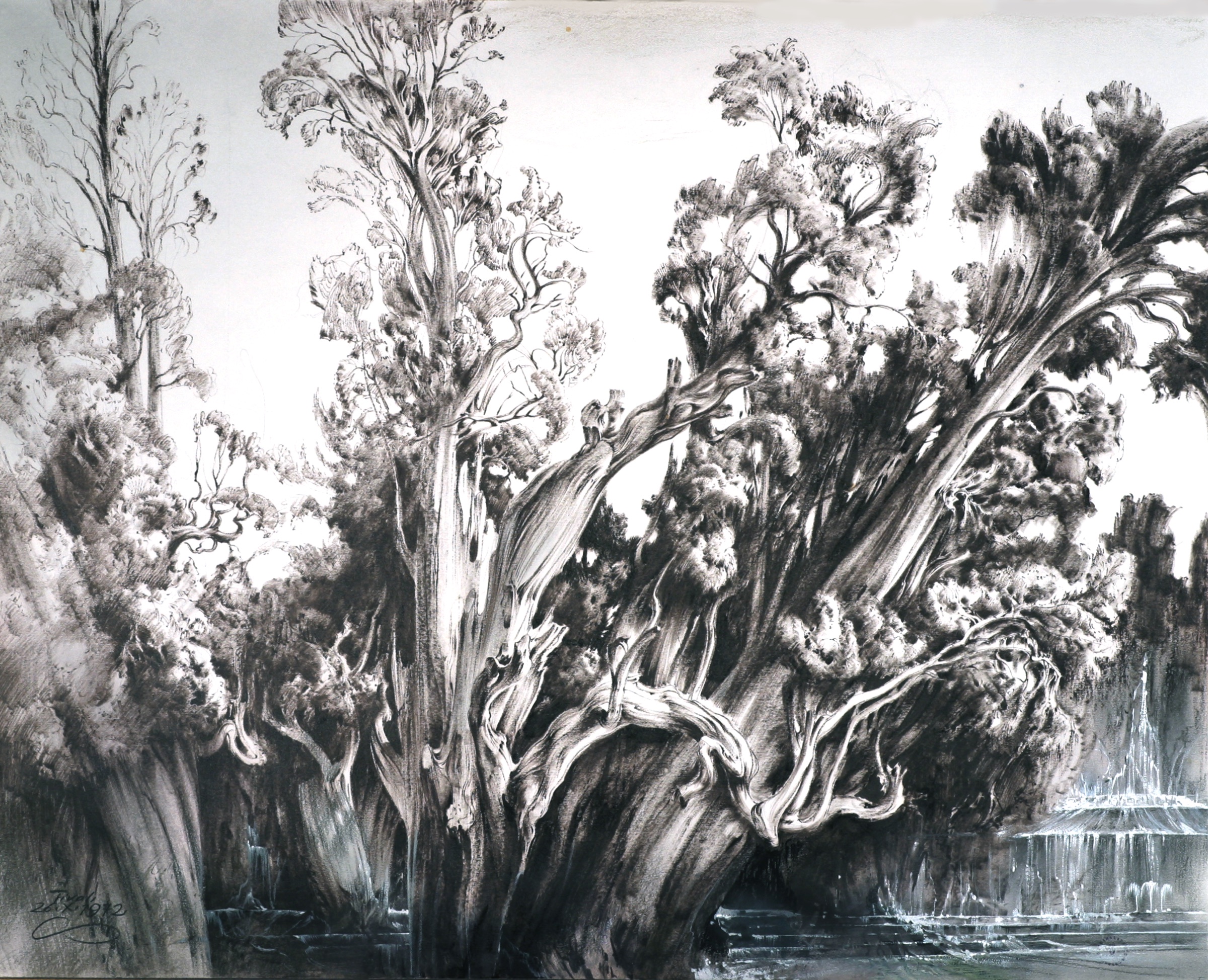 Tivoli, Cypresses near the Villa d'Este, 1st Version