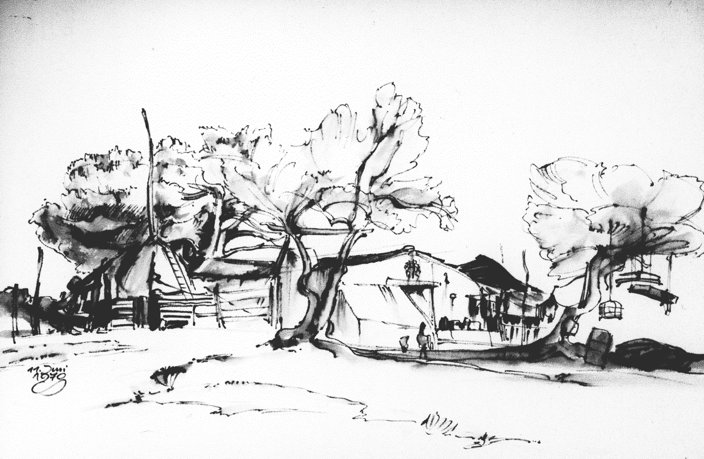 Hut under Trees