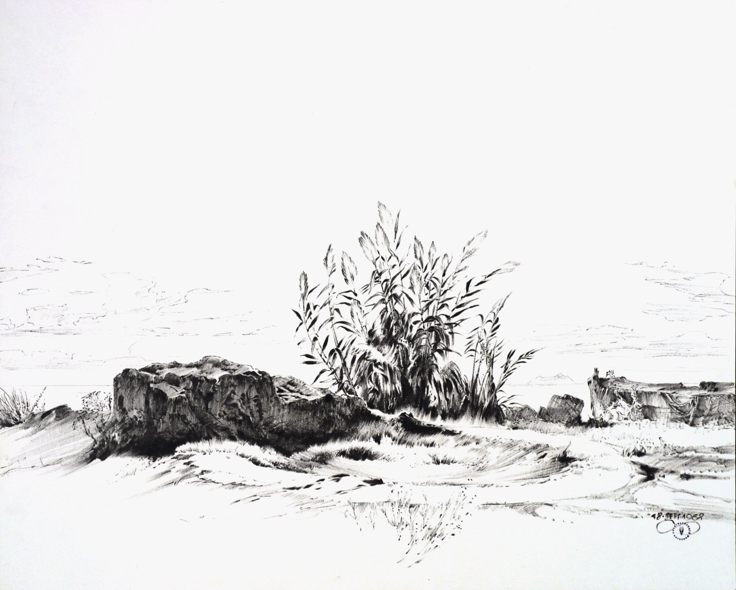 Stone - Reeds - Boat