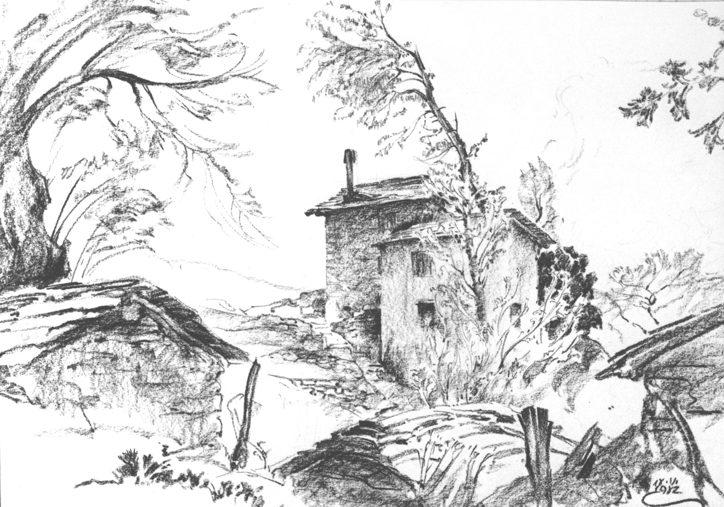 Altes Haus oberhalb von Chiavenna