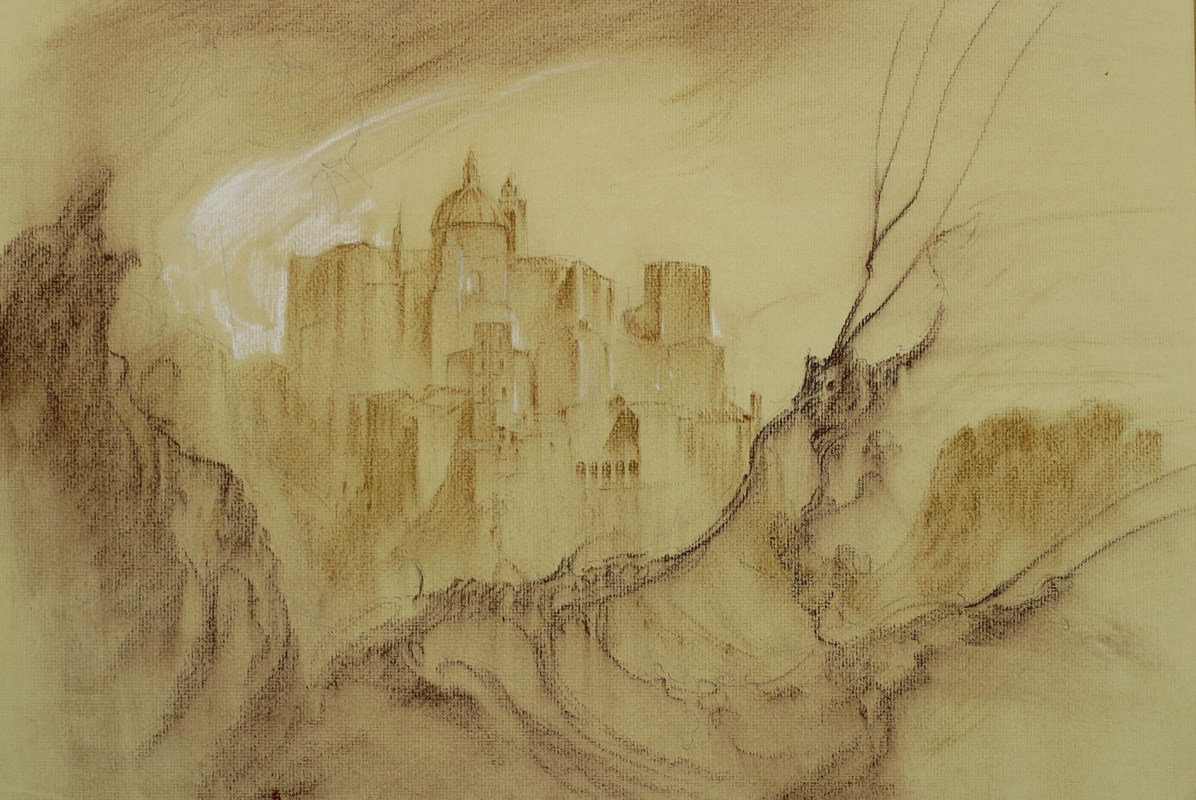Hill Town with Cathedral