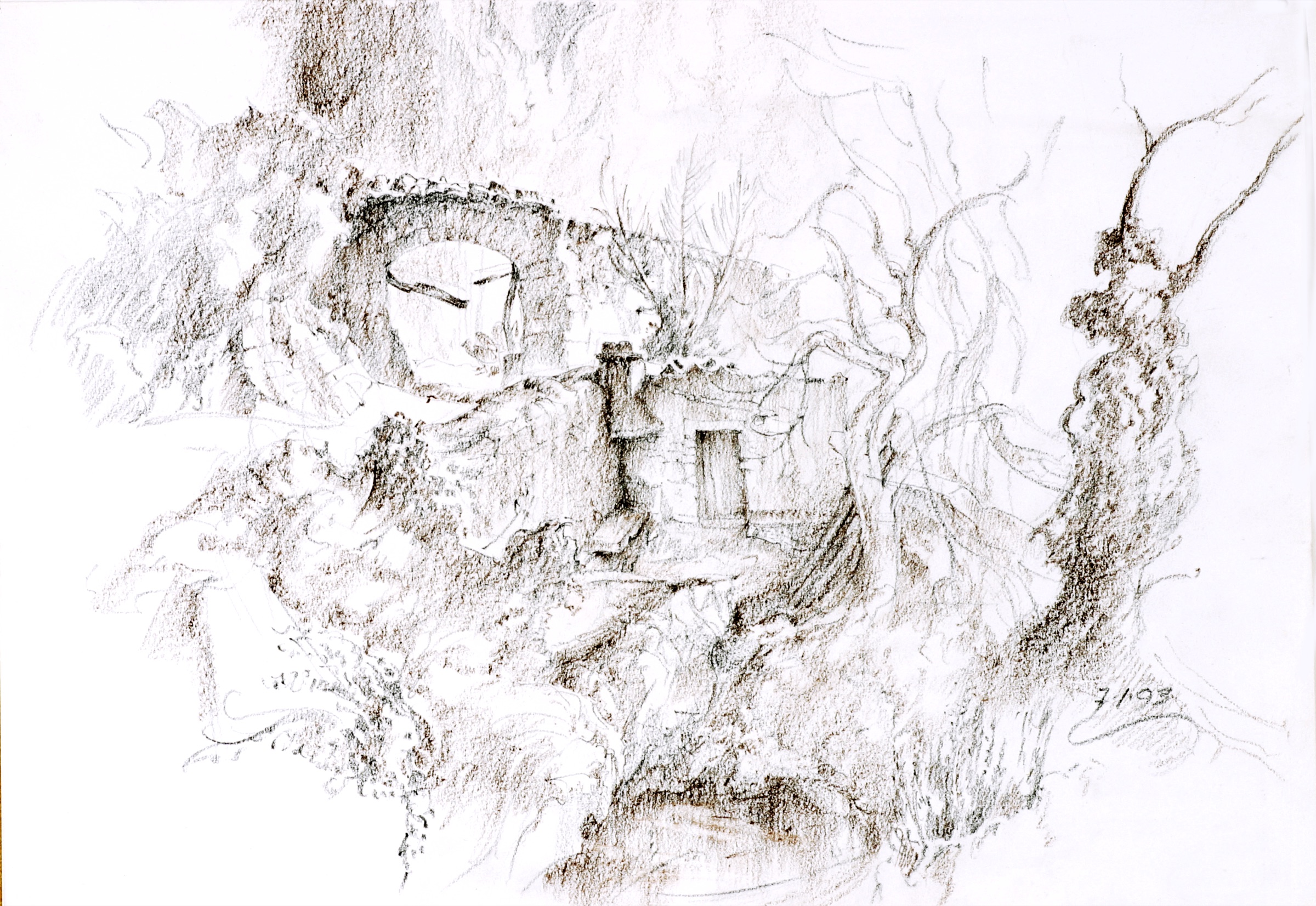 Ruine eines Bauernhauses
