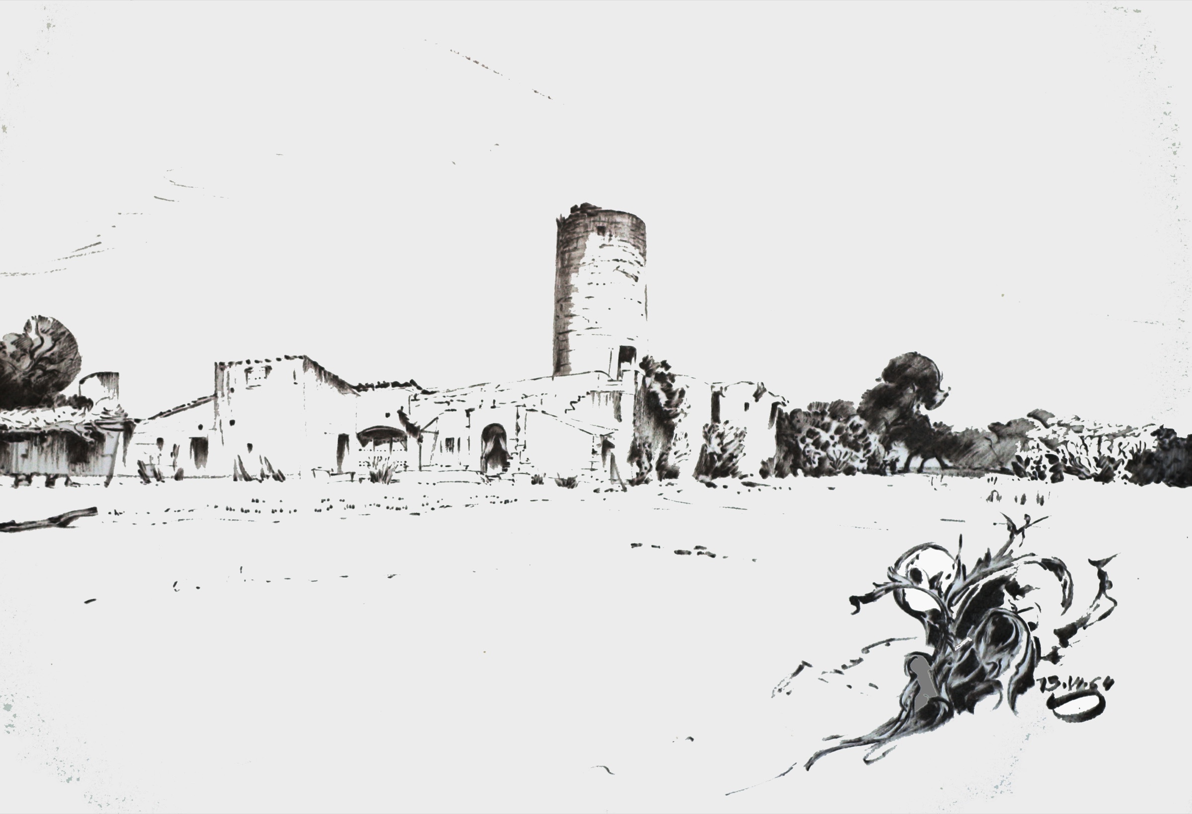 Farmstead with Tower