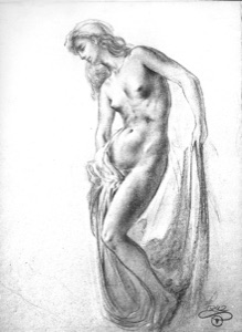 Standing Woman with Cloth