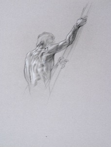 Human Mill, Man Reaching Up on a Pole