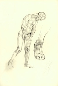 Funeral Procession, Sketch of a Male Figure