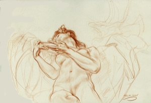 Woman with Raised Bowl