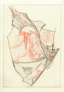 Sketch for a Clay Plaque, Motif like SKK 85-88