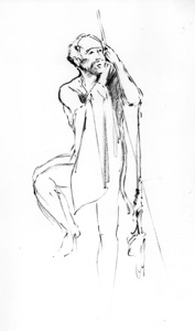 Sketch for the Wanderer, Standing, Frontal