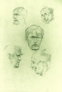 Bergheuer, 5 Gesichtsstudien