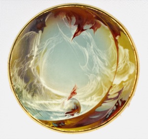 Abstract Round Medallion with Sphere