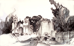 Lane with Small Church