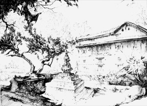 Stupa and House in Pashupatinath