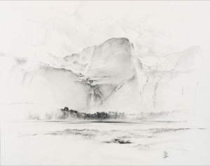 Mountain Landscape with Waterfall