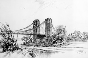 Mallemort, Hängebrücke in