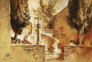 Steps up to the Church Portal