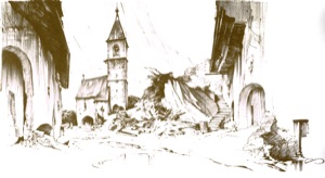 rötlichbrauner Druck