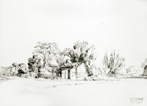 Hut with Group of Trees